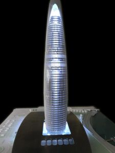 Maqueta arquitectura torre Rabat